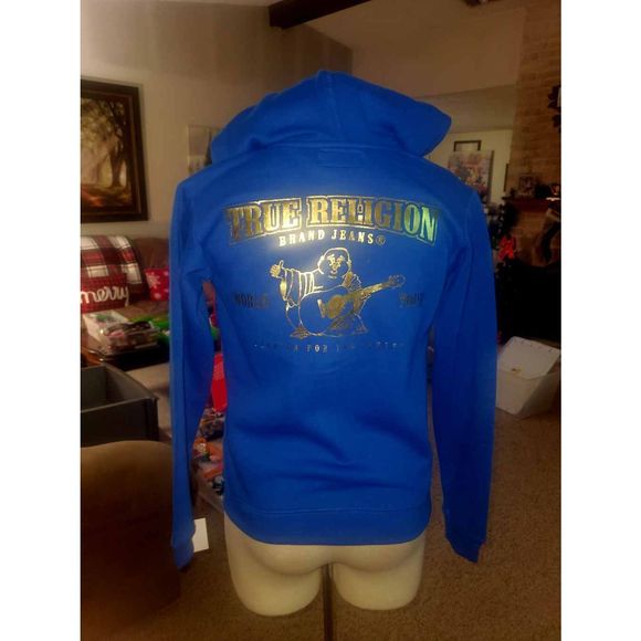 NWT UNISEX TRUE RELIGION ZIP UP HOODIE - Picture 4 of 6